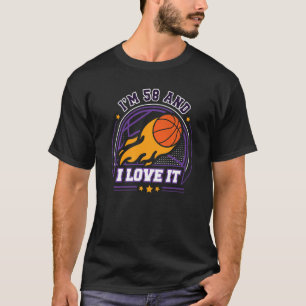I'm 58 and I Love It Basketball 58th Birthday Vin T-Shirt