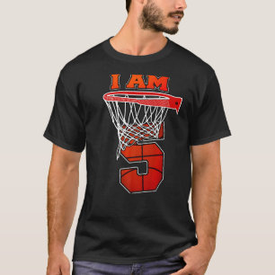 I'm 5 Basketball Theme Birthday Party Celebration  T-Shirt