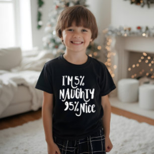 I'm 5% Naughty 95% Nice   Typography Christmas Tri-Blend Shirt