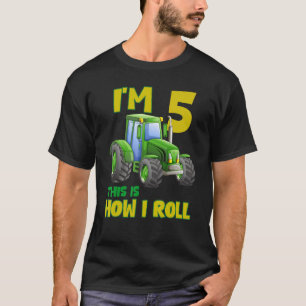 I'm 5 This Is How I Roll Farm Tractor 5th Birthday T-Shirt