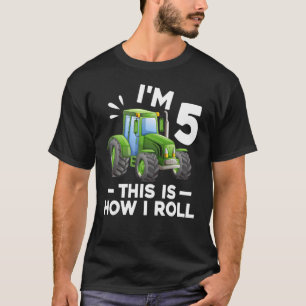 I'm 5 This Is How I Roll Tractor 5th Birthday Part T-Shirt