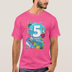 I'm 5 Years Old Ocean Scuba Diver Land Animals Bir T-Shirt