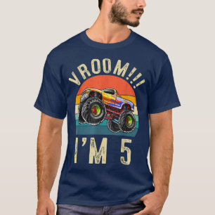 I'm 5 Years Old Vroom 5th Birthday Party Truck Car T-Shirt