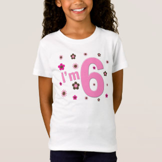 I'm 6 Pink And Brown Flowers T-Shirt