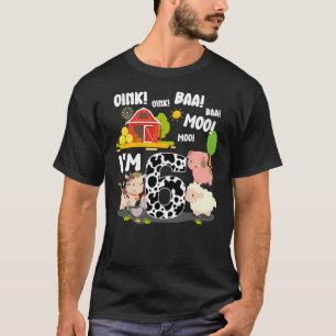 I'm 6 Year Old Farm Animals Birthday 6th Party T-Shirt