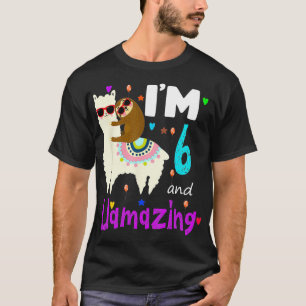 Im 6 Years Old and Llamazing funny 6th birthday sl T-Shirt