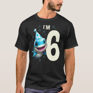 I'm 6 Years Old Cute Shark Fish Child Boy Girl 6th T-Shirt