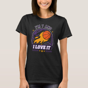 I'm 7 and I Love It Basketball 7th Birthday Vint T-Shirt