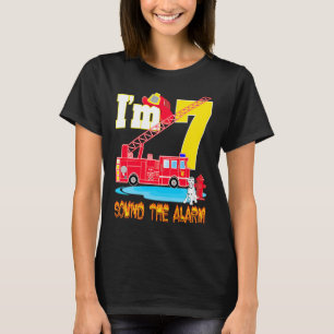 I'm 7 Sound The Alarm Fire Truck Toy Birthday Part T-Shirt