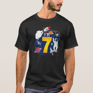 I'm 7 Years Old Astronaut Outer Space 7th Birthday T-Shirt