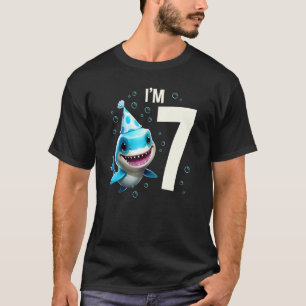 I'm 7 Years Old Cute Shark Fish Child Boy Girl 7th T-Shirt