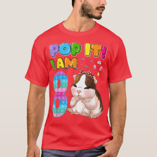 I'm 8 Years Old 8th Birthday Guinea Pig Girls Pop T-Shirt