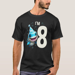 I'm 8 Years Old Cute Shark Fish Child Boy Girl 8th T-Shirt