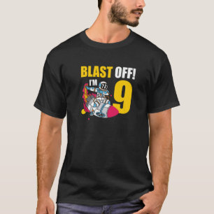 I'm 9 Astronaut Planet Spaceship Happy Birthday T-Shirt