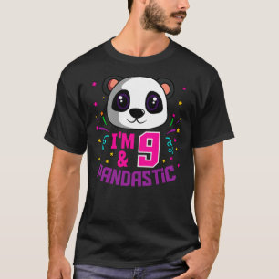 I'm 9 & Pandastic Birthday Party Panda Bday Celebr T-Shirt