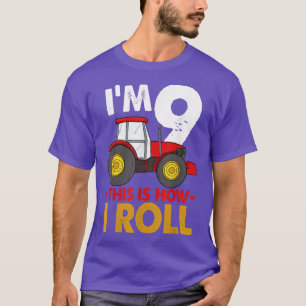 I'm 9 This Is How I Roll Truck Birthday Funny Wome T-Shirt