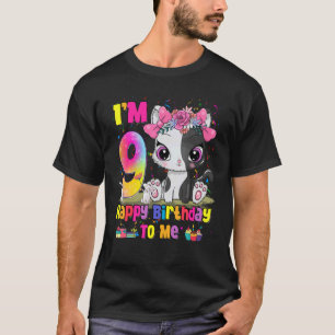 I'm 9 Years Old  9th Birthday Girls Teens  Cat T-Shirt