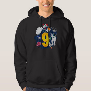 I'm 9 Years Old Astronaut Outer Space 9th Birthday Hoodie