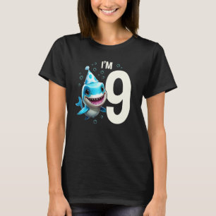 I'm 9 Years Old Cute Shark Fish Child Boy Girl 9th T-Shirt