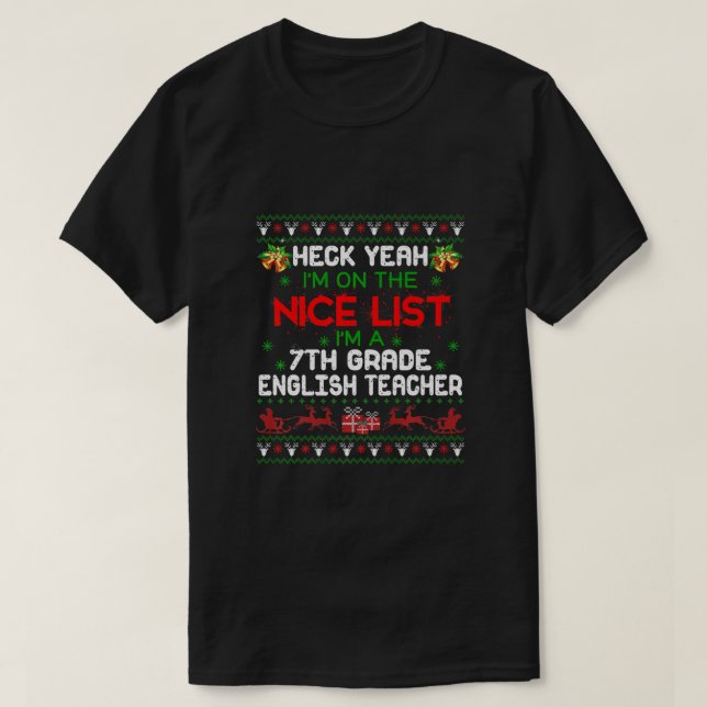 I'm A 7th Grade English Teacher Ugly Sweater Teach (Design Front)
