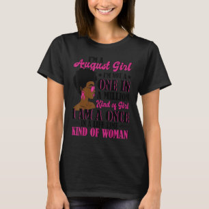 I'm A August Girl Afro Black Women Queen Leo Virgo T-Shirt