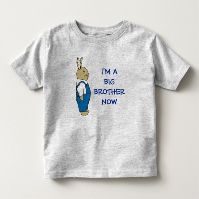 I'm A Big Brother Now Cute Rabbit in Overalls Toddler T-Shirt (Front)
