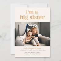 I'm a Big Sister (Neutrals) Flat Announcement Card