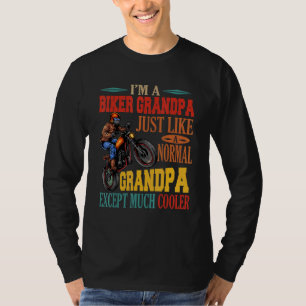 I'm A Biker Grandpa Much Cooler Motorcycle Biker T-Shirt