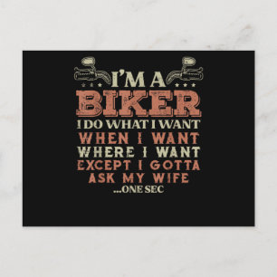 Im A Biker I Do What I Want Funny Motorcycle Motor Postcard