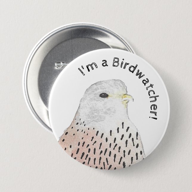 I'm a Birdwatcher Kestrel 7.5 Cm Round Badge (Front & Back)