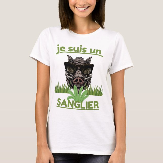 I'm a Boar – Funny Head Illustration   T-Shirt (Front)