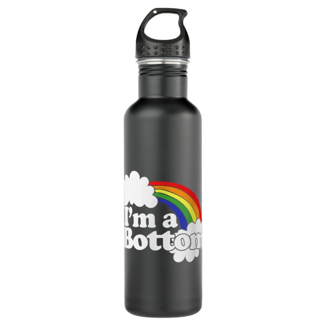 I'm a bottom shirt funny gay parody tshirt humour  710 ml water bottle (Front)