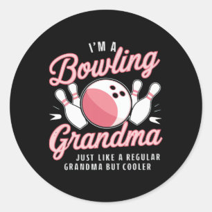 I'm A Bowling Grandma Funny Bowling Bowler Classic Round Sticker