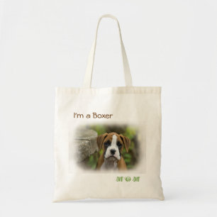 I'm a Boxer Mum Puppy Dog White Tote Bag Totebag