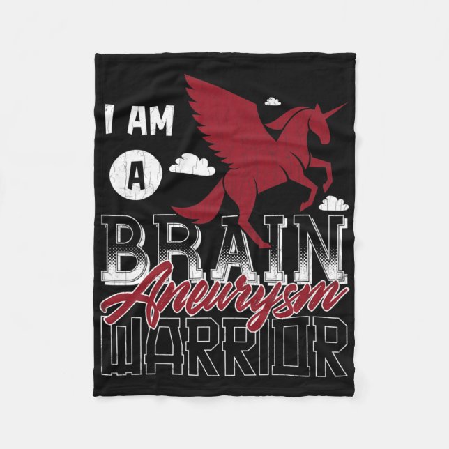 I'm A Brain Aneurysm Warrior Awareness Support Gra Fleece Blanket (Front)