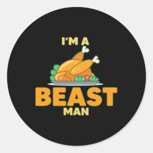 I'm A Breast Man Turkey Funny Thanksgiving Classic Round Sticker