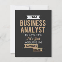im a business analyst to save time