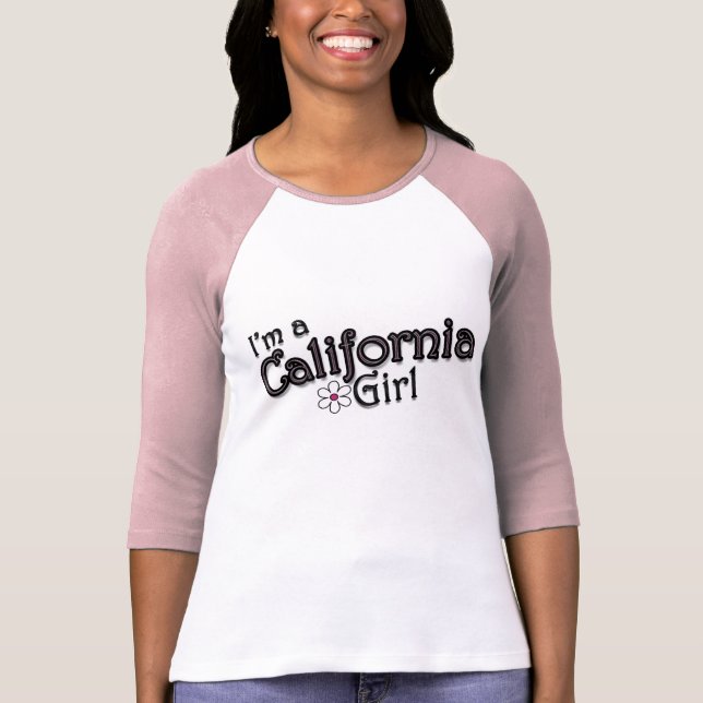 I'm a California Girl, Flower, Pink T-Shirt (Front)