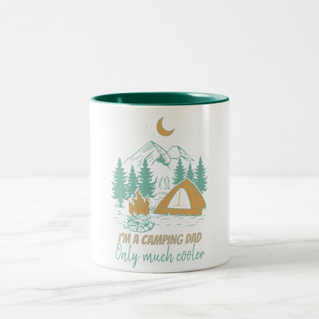 I'm a Camping Dad Funny Father's Day Camping Two-Tone Coffee Mug (Center)