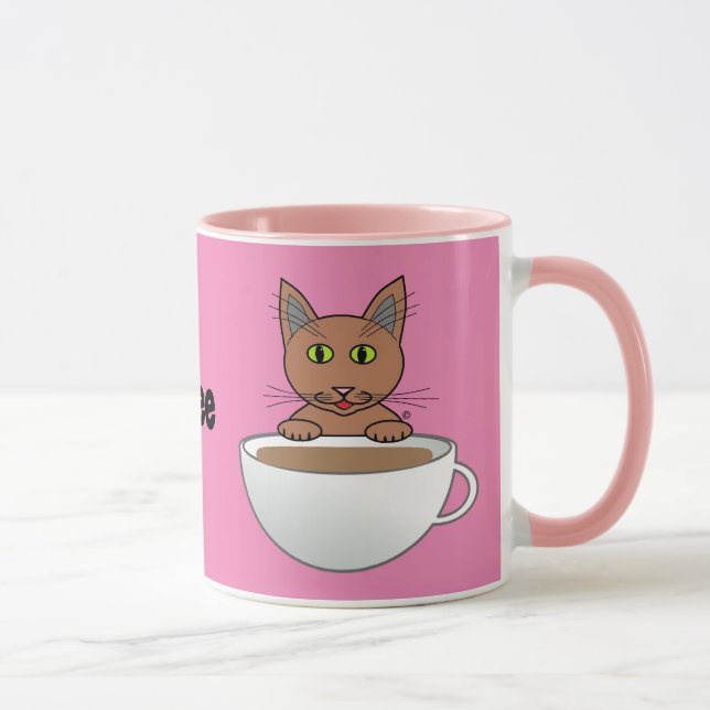 I'm a Cats and Coffee Kinda Gal! Cartoon Cat Mug (Right)