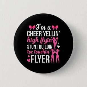 I'm A Cheer Flyer Cheerleading Flyer Cheerleader F 6 Cm Round Badge