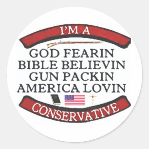 I'M A CONSERVATIVE CLASSIC ROUND STICKER