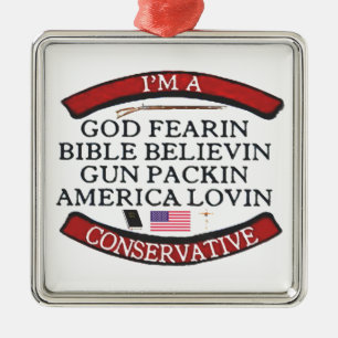 I'M A CONSERVATIVE METAL TREE DECORATION