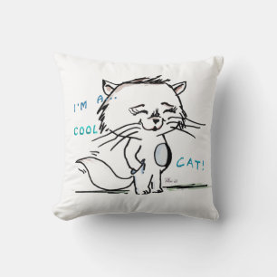 I'm a cool cat cartoon drawing cushion
