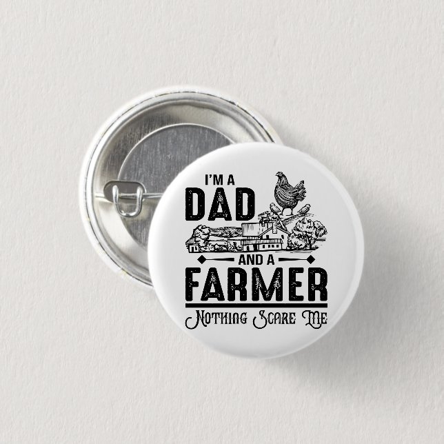 I'm A Dad and A Farmer | Farming 3 Cm Round Badge (Front & Back)
