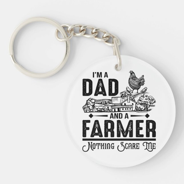 I'm A Dad and A Farmer | Farming Key Ring (Front)