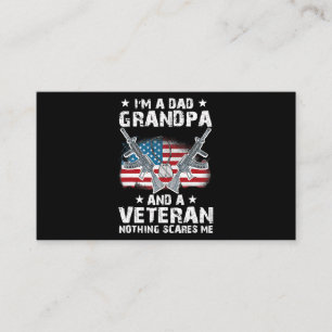 Im A Dad Grandpa and a Veteran USA Flag Veteran Fa Business Card