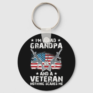 Im A Dad Grandpa and a Veteran USA Flag Veteran Fa Key Ring