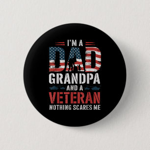 Im A Dad Grandpa And Veteran Fathers Day Birthday  6 Cm Round Badge