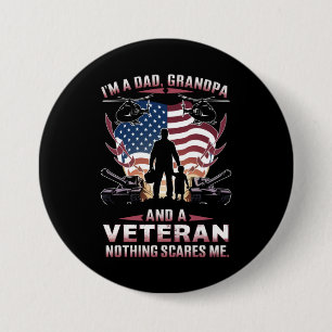 I'm A Dad Grandpa And Veteran Fathers Day Veteran 7.5 Cm Round Badge